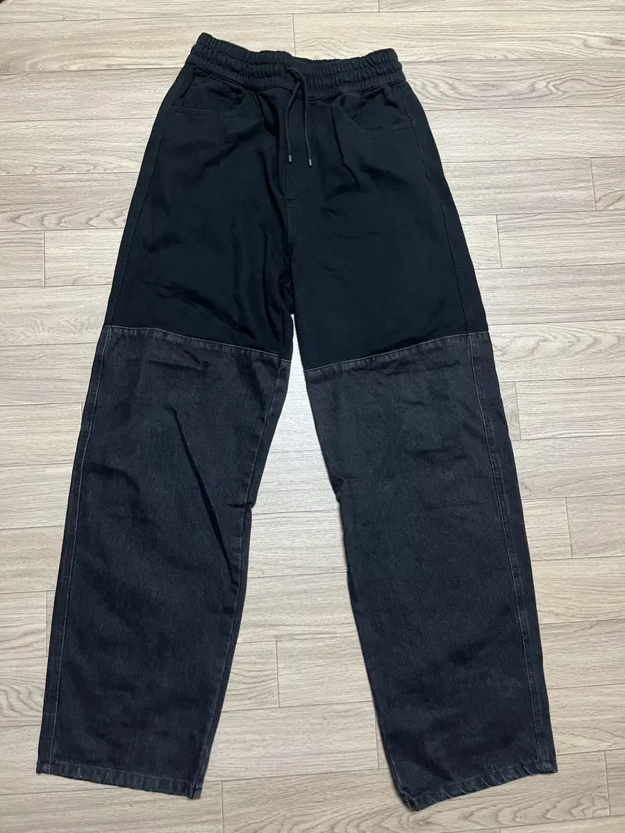 パンツ amomento | DRAWSTRING LAYERED PANTS drawstring layered pants, grey beige - 아모멘토